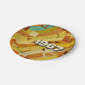 1967 - Retro Vintager 60er Geometric Design - Pappteller (Schrägansicht)