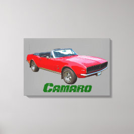 1967 rotes Cabrio Camaro Muscle Car. Leinwanddruck
