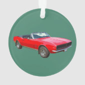 1967 rotes konvertierbares Camaro Muskel-Auto Ornament (Rückseite)