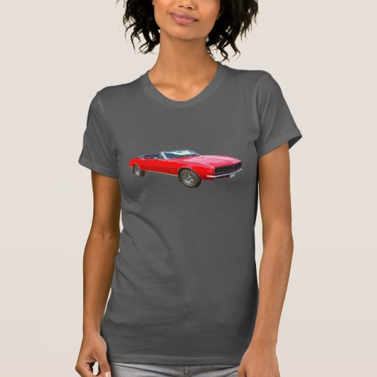 1967 rotes konvertierbares Camaro Muskel-Auto T-Shirt (Vorderseite)