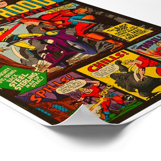 1967! SCHWARZE COMIC-DECKUNG POSTER (Ecke)