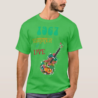 1967 Sommer der Liebe Hippie Abstrakt Guitar T-Shirt