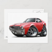 1968-69 AMX Red-Black Car Postkarte (Vorne/Hinten)