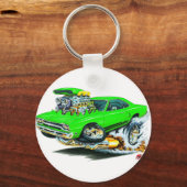 1968-69 Plymouth GTX Lime Car Schlüsselanhänger (Vorderseite)