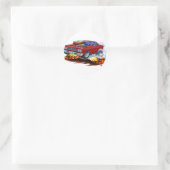 1968-69 Roadrunner Maroon Car Runder Aufkleber (Tasche)