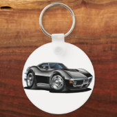 1968-72 Corvette Black Car Schlüsselanhänger (Vorderseite)