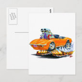 1968-72 Corvette Orange Convertible Postkarte (Vorne/Hinten)