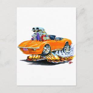 1968-72 Corvette Orange Convertible Postkarte