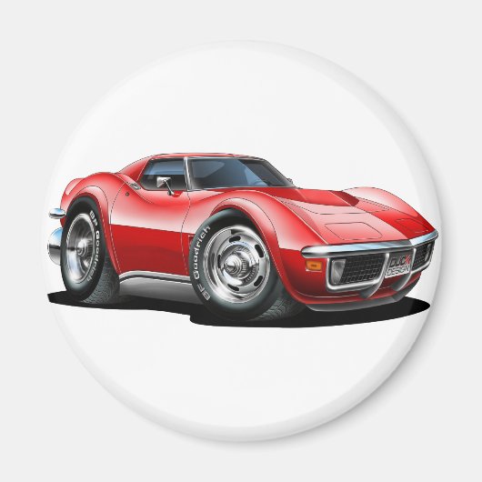 1968-72 Corvette Red Car Magnet (Vorne)