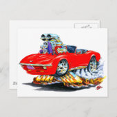 1968-72 Corvette Red Convertible Postkarte (Vorne/Hinten)
