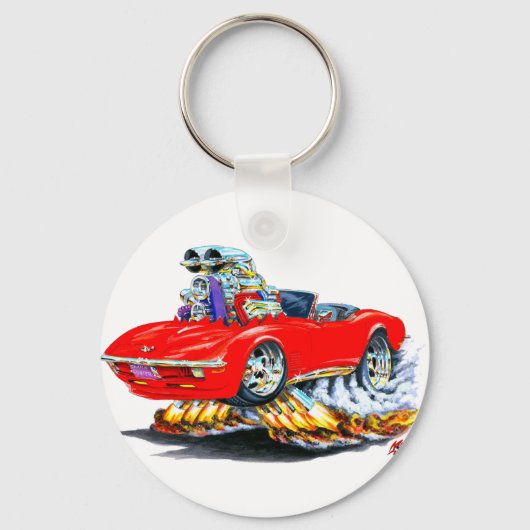 1968-72 Corvette Red Convertible Schlüsselanhänger (Vorderseite)