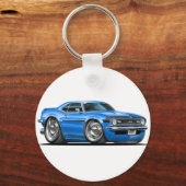 1968 Camaro Blue-Black Car Schlüsselanhänger (Vorderseite)