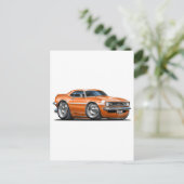 1968 Camaro Orange-White Car Postkarte (Stehend Vorderseite)