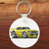 1968 Camaro Yellow-Black Car Schlüsselanhänger (Vorderseite)