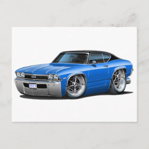 1968 Chevelle Blue-Black Top Postkarte