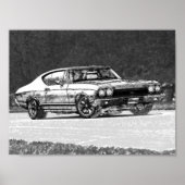 1968 Chevelle Pencil Sketch Poster (Vorne)