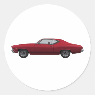 1968 Chevelle SS: Candy Apple Finish Runder Aufkleber