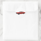 1968 Chevelle SS: Red Finish Runder Aufkleber (Tasche)