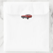 1968 Chevelle SS: Red Finish Runder Aufkleber (Tasche)