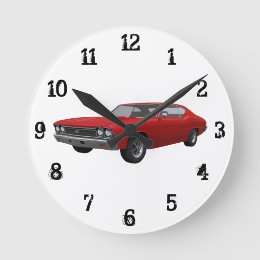 1968 Chevelle SS: Wall Clock Runde Wanduhr (Vorderseite)