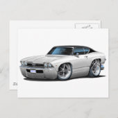 1968 Chevelle White Black Top Postkarte (Vorne/Hinten)