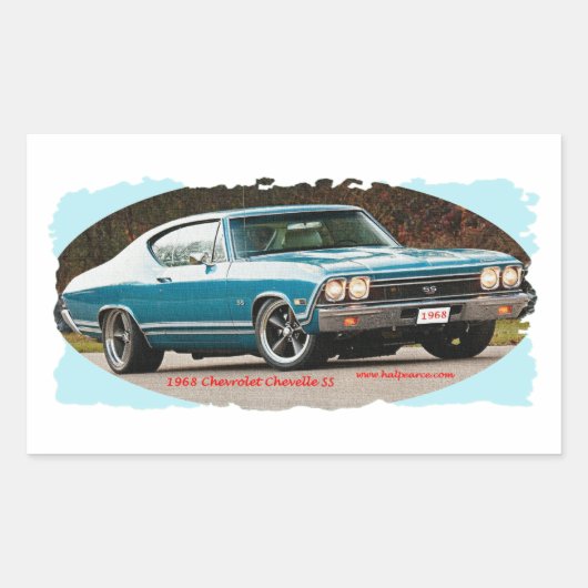 1968_Chevrolet_Chevelle_SS Rechteckiger Aufkleber (Vorderseite)