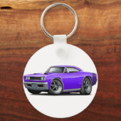 1968 Coronet RT Lila-Black Double Hood Scoop Car Schlüsselanhänger (Vorderseite)