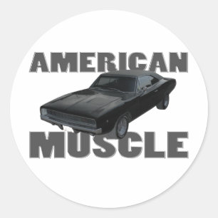 1968 Dodge Charger R/T Amerikanischer Muscle-Car Runder Aufkleber