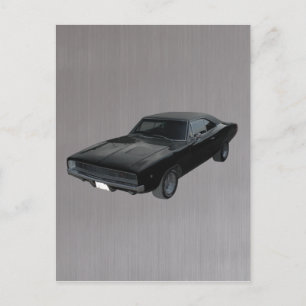 1968 Dodge Charger R/T Mopar gebürsteter Stahl Postkarte