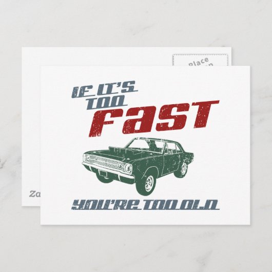 1968 Dodge Hurst Hemi Dart Postkarte (Vorne/Hinten)