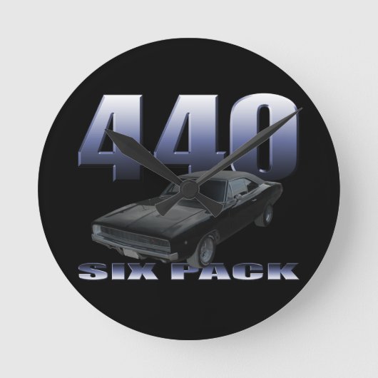 1968 Dodge Ladegerät rt 440 Sechserpack Runde Wanduhr (Vorderseite)