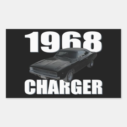 1968 Dodge-Ladegerät rt Rechteckiger Aufkleber (Vorderseite)