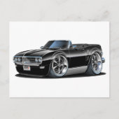 1968 Firebird Black Convertible Postkarte (Vorderseite)