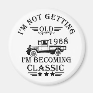 1968 geboren elegantes Vintage-Geburtstagsgeschenk Magnet