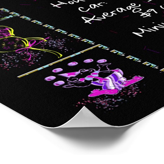 1968 Geburtstag Trivia auf Schwarz Poster (Ecke)