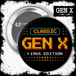 1968 Gen X Classic Retro Gamer Gaming Geburtstag Button