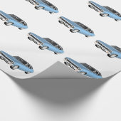 1968 hellblaue Muskel-Autos Geschenkpapier (Ecke)