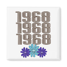 1968 Hippie Blume Power Peace Sign Aqua Lila