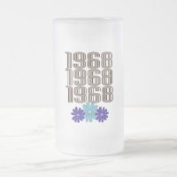 1968 Hippie Blume Power Peace Sign Aqua Lila