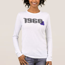 1968 Hippie Peace Sign Blume Power Lila T-Shirt