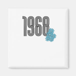 1968 Hippie Peace Sign Flowerpower Aqua Magnet