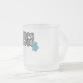 1968 Hippie Peace Sign Flowerpower Aqua Mattglastasse (VorderseiteRechts)