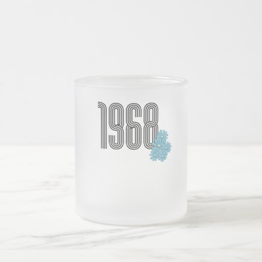 1968 Hippie Peace Sign Flowerpower Aqua Mattglastasse (Mittel)