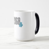 1968 Hippie Peace Sign Flowerpower Aqua Verwandlungstasse (VorderseiteRechts)