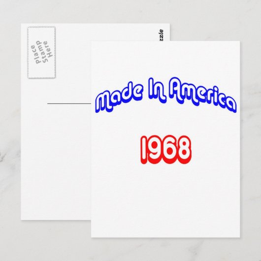 1968 in Amerika Postkarte (Vorne/Hinten)