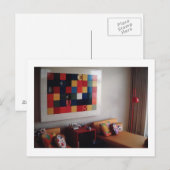 1968 Mod Hotel Bedroom Postkarte (Vorne/Hinten)