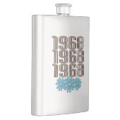 1968 Peace Sign Aqua Hippie Blume Power Flachmann (Rechts)