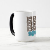 1968 Peace Sign Aqua Hippie Blume Power Verwandlungstasse (Vorderseite Links)