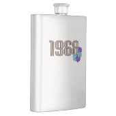 1968 Peace Sign Hippie Blume Power Aqua Lila Flachmann (Rechts)