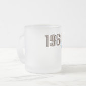 1968 Peace Sign Hippie Blume Power Aqua Lila Mattglastasse (Vorderseite Links)